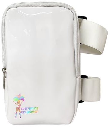 Holografische Oberschenkeltasche, Karnevals-Beingeschirr für Damen, Outdoor-Hüfttasche, Reise-Beintasche mit verstellbaren, farbigen Gurten, Weiß mit weißen Riemen, Einheitsgröße, Normale