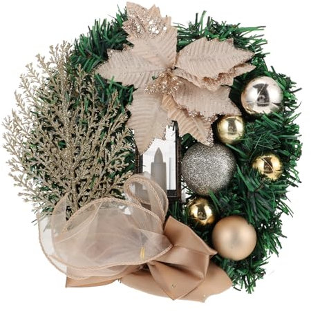 IMIKEYA 1stück Rattan Weihnachtskranz Dekoration Künstlicher Wreath Für Festliche Anlässe Champagnerblumen Und Langlebig Für Weihnachtsdeko Und Feierlichkeiten
