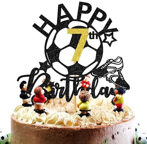 Fussball Tortendeko, Cupcake Toppern, Happy Birthday Kuchen Deko, Geburtstag Deko Junge (7)