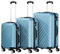 Zelsius Koffer Set 3 Stück, Stahlblau | ABS Hartschalenkoffer mit Zahlenschloss, Doppelrollen und Innen Trennwand | Handgepäckkoffer, Hartschalenkoffer Set 3 teilig, Trolley, Koffer Groß, Luggage Set