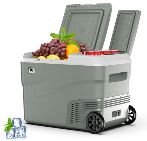 Alpicool Car Refrigerator Portable Freezer 38L, 12V Fridge Freezer Dual Zone Electric Cooler Box for Car 12V/24V 100-240V Portable Fridge for Camping Trip(-20℃-20℃)