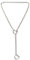 TJUSPIRIT Slip Chain Choker Damen Schlupfkette Punk Gothic Herzkette y2k Lariat Y Halskette PU Lederhalsband Halskette aus Edelstahl, 65CM(Silber)