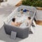 ZCSOUDP Faltbarer Pool, Hartplastikschale, rechteckiger Familienpool im Freien, tragbarer, Nicht aufblasbarer Pool mit Ablassschraube und Abflussloch für Familienpool, Sommerwasserparty(1.85m)