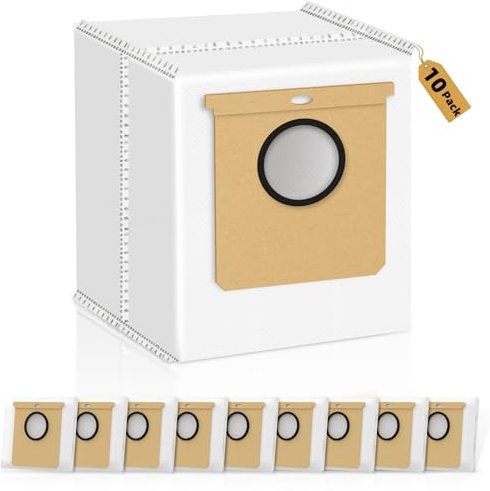 Sdivner 10 Pack Dust Bags for Eufy Clean L60 / L60 Hybrid / L50 SES Robot Vacuum Cleaner Self Empty Station, 2.5L Large Capacity Vacuum Cleaner Bags Clean Station Replacement Parts