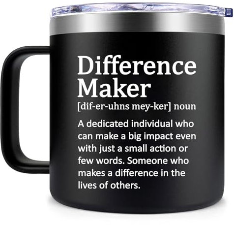 Fufendio Thank You Gifts for Men - Difference Maker Mug 14oz for Employee - Christmas, Birthday Gifts for Men - Appreciation Gifts for Coworker, Teacher, Boss, Friend