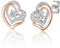 Ohrstecker Silber 925 Ohrringe für Damen Mädchen Hypoallergen Kleine Herz Ohrringe mit 5A+Zirkonia Helix Knorpel Ohrringe Rose Gold Schmuck Geschenke
