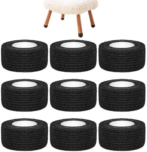 Möbelpolster,RoadLoo 12 Rolle Möbelbein-Wickelband-Bandage Selbstklebende Bandage Flexible Stretch Bandagen für Schränke Strandkörbe Stuhlbein-Bodenschoner für Strandkörbe Liegestühle Esszimmer