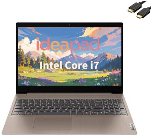 Lenovo IdeaPad 3 Ordinateur portable professionnel 15,6 FHD (1920 x 1080) antireflet (Intel Core i7, RAM DDR4 20 Go, SSD 512 Go, graphique Iris Plus), clavier bilingue, Windows 11 + câble HDMI IST