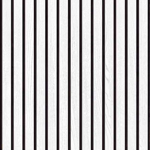 GOYAPRINT Vinilo Adhesivo Listones de Madera Blancos 40x250 cm para Cocina Muebles Pared Papel Pintado Autoadhesivo Decorativo con Efecto 3D