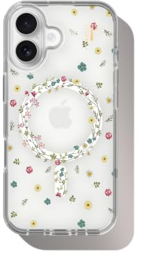 IDEAL OF SWEDEN Transparente Handyhülle für iPhone 16- Blomming | 3m Sturztest, MagSafe-kompatible Handyhülle mit erhöhten Kamerakanten, transparentes Design