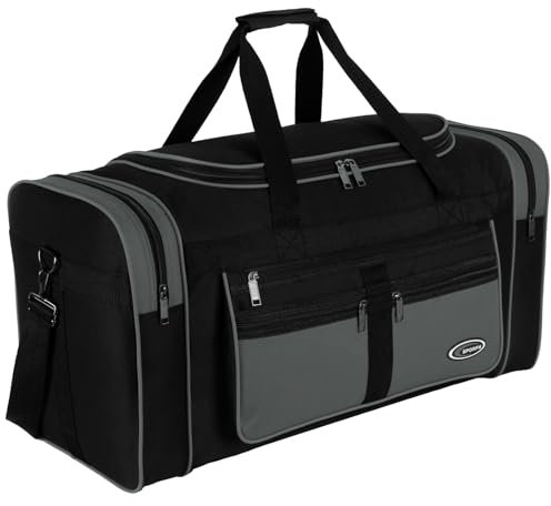 Sporttasche, Reisetasche und Fitnesstasche für Damen und Herren- Tainingstasche, Gym Bag (Grau, L 80 x B 34 x H 38 cm (ca.100 L))