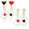 2 Paar Poker Ohrringe für Frauen Spielkarten Muster Lustig Ohrringe Herzen und Pik-Ass-Spielkarten Baumeln Tropfen-Ohrstecker Mode Ohrhänger Schmuck Geschenk Lustige Ohrringes Schmuck Geschenk