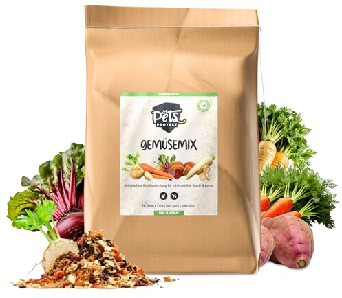 Pets Protect Mix di verdure da 5 kg per cani e gatti | 100% fiocchi di verdure naturali di fabbricazione tedesca | Additivo barf cane | senza cereali | Senza additivi artificiali | Per chi soffre di