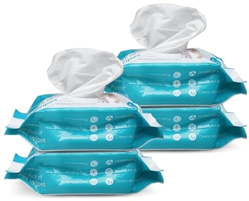 Besto 200 Pet Wipes for Cats & Dogs 15 X 20 CM | Antibacterial & Alcohol-Free Pets Cleaning Wipes | Odourless Dog Wipes for Smelly Dogs Grooming | Large Wet Wipes for Pet Paws, Face, Body, Ear, & Bum