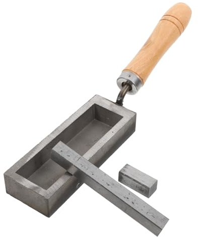 Healeved Cast Iron Ingot Mold for Metal Refining, Graphite Smelting Mold with 10.1Cm X 3Cm Cavity, Crucible Casting Tool for Silver, Aluminum, Copper Loaf Casting in Jewelry and Metalwork