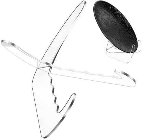Falzqq X Shape Bowl Display Stand Clear Acrylic Bowl Stand Holder Display Easel Base for Platter Dish Plate Pottery Picture Book Home Kitchen School