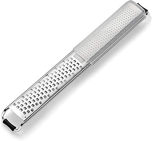 LURCH 220260 Duo-Reibe fein + mittel, 2 Reiben, extra schmal (2,5 x 32 cm) aus Edelstahl,Silber