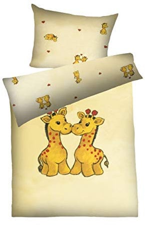 Dyckhoff 3813575800 Bobo Kinder-Weichfrottierbettwäsche KV 100/135 cm und 40/60 cm Kissen, gelb