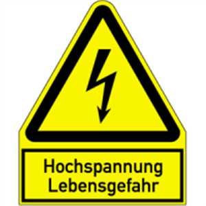 Aufkleber Warnschild Hochspannung Lebensgefahr 12,2 x 10cm sl Folie