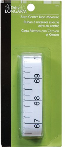 Dritz Longarm 3712 Zero Center Tape Measure, 3/4 x 144-Inch , White