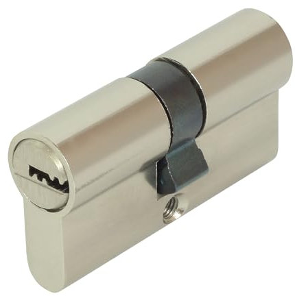 DOMINO Profilzylinder Schließzylinder HOMER 31/31 Zylinderschloss | Türschloss | Schloss mit 5 Schlüsseln | Einsteckschloss | Nickel