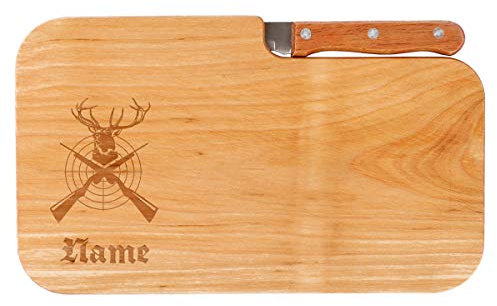 Cera & Toys® Frühstücksbrettchen mit Messer für Jäger mit Gravur