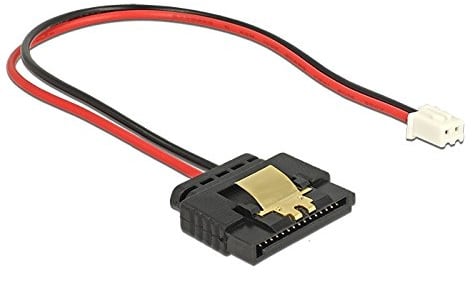 DeLock Kabel Power 2 Pin Buchse > 1 x SATA 15 Pin Buchse (5 V) Metallclip 20 cm