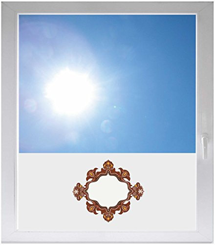 INDIGOS UG - Fensterfolie Blickdicht Spiegel Ornament Tribal - 1000x500mm - Sonnenschutzfolie Fenster - Sichtschutzfolie Fenster Bad, Küche, Fenster, Milchglasfolie
