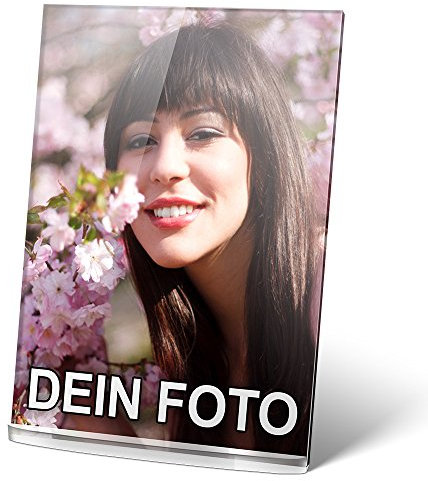 PhotoFancy® - Acryl Glas mit Foto Bedrucken - Acrylglas Personalisieren - Foto-Aufsteller mit eigenem Motiv selbst gestalten (14,8 x 21 cm)
