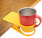 HOLLIHI Drink Cup Holder Clip - Table Desk Side Water Glass Beer Bottle Tumbler Beverage Soda Tea Coffee Mug Holder Cup Saucer Clip Design for Home Office, Yellow