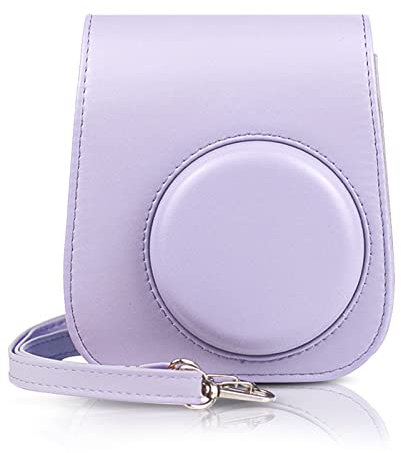 Sac pour Appareil Photo, étui de Protection en Cuir PU avec bandoulière Couleur Bonbon pour Polaroid Appareil Photo pour Fujifilm Instax Mini 8/8+ / 9(Violet)