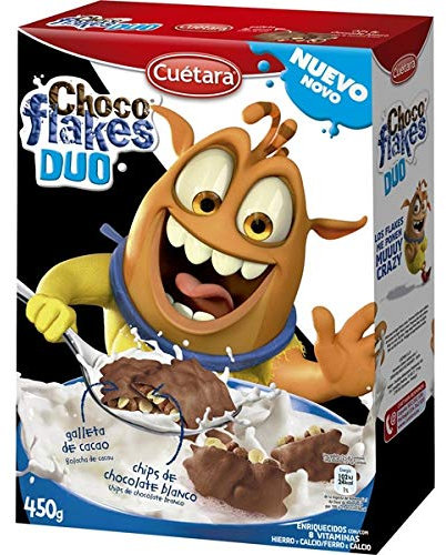 Cuetara, Choco Flakes Duo, Cornflakes mit Schokolade, 450 g