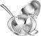 CGbzg 316 Sartén/Cacerola de Acero Inoxidable/sartén Antiadherente con Tapa (34 cm) para freír un Filete, Huevos, para Estufa eléctrica, Cocina de inducción y Estufa de Gas