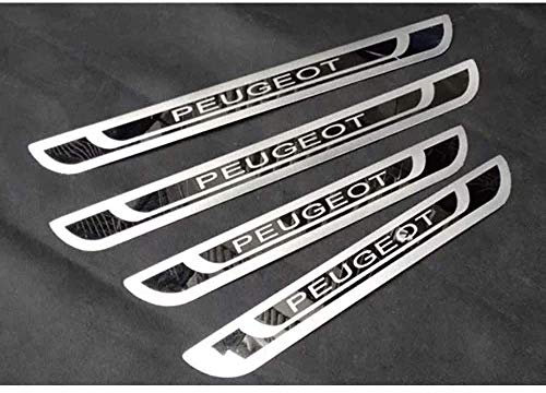 CONRAL Car Door Sills Kick Plates For Peugeot 308 208 508 207 3008 2008 307, Stainless Door Sill Protector Welcome Pedal Plate Automotive Enter Guards - 4pcs