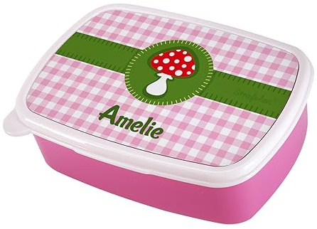 Striefchen® Brotdose für Mädchen mit Wunschnamen - Geschenkidee zur Schuleinführung Glückspilz