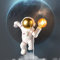 ACMHNC Astronaut Kinder Wandleuchte Mit Stecker Und Schalter, E27 Kinderlampe Weiß Wandlampe Innen Für Jungen Mädchen Kinderzimmer Dekorative Nachtlicht Süße Kinderwandlampe Mit 1,5M Kabel