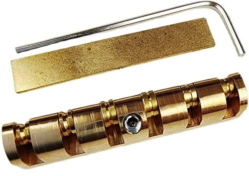 Kaynes 43mm Height Adjustable Brass Roller Guitar Nut Replacement for Gibson Les Paul LP SG Style Electric or Acoustic Guitars