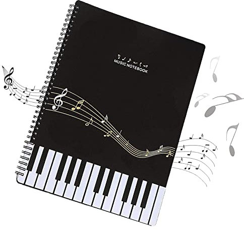 Musiknotizbuch, Musikordner, Notenmappe A4, Schwarzer Ordner, Musik Tabelle Datei Ordner, Kunststoff Konzert-Chorfolder für Musiker und Band Music Note für Musiker, Schule, Haushalt