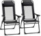 Outsunny Lot de 2 chaises de Jardin Set Basic de 2 chaises Pliantes Chaise de Camping Chaise de Balcon accoudoir Dossier réglable en 5 Positions Oreiller Amovible fourni Tissu Oxford textilène Noir