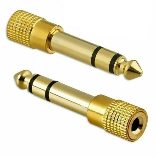 Multibao Headphone Jack Adapter, 3.5mm Female Plug to 6.5mm Male Jack Stereo Audio Adapter Converter Headphone Gold Plated (2 Pcs)