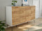 emotion Design Sideboard Kommode Rana 155cm 4 Softclose Türen Weiß/Eiche Front
