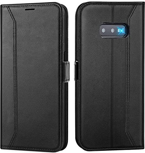 Verco Handyhülle für Samsung Galaxy S10e, 5,8 Zoll Premium Klapphülle Handy Flip Case für Samsung S10e Hülle Book Case Tasche, Schwarz
