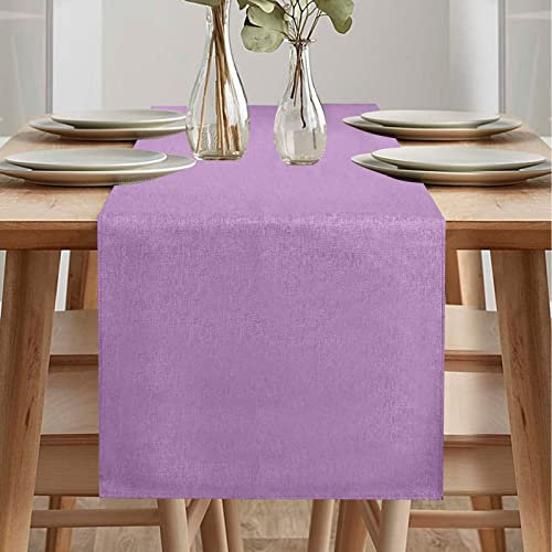 Tischläufer Frühling Modern, Tischläufer Abwaschbar, Tischläufer Leinenoptik, Tischläufer Wasserabweisend, Tischläufer für Esszimmer Party Urlaub Dekoration (Lila, 40 x 180 cm)