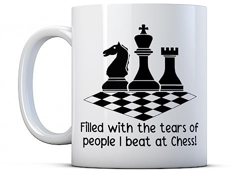 Finger prints - Filled with The Tears of People I Beat at Chess - Funny Chess Player Gift Mug, Ceramic, 11fl.oz.