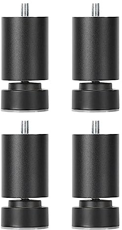 LOVIVER 4pcs Pieds de Table M10 Pieds de Support de Meubles, Pieds de Canapé en Alliage M10 Filetage Pieds de Cadre de Lit Basses Table à Manger, noir 10cm