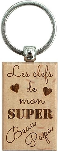 Ernestine - Porte clés beau papa - cadeau beau père porte clefs - cadeau homme fête des pères et beau père - cadeaux original beau papa - idée cadeaux porte clef beau-papa - parfait