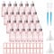 ToKinCen 24 x 30 ml Dropper Bottle Pink Glass Dropper Bottles with Glass Dropper Pipette Small Sample Dropper Bottles Refillable with Plastic Funnels and Labels