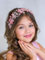 IYOU Flower Girl Hair Accessories Pink Floral Wedding Headband Pearl Wedding Holy Communion Headpiece for Girls