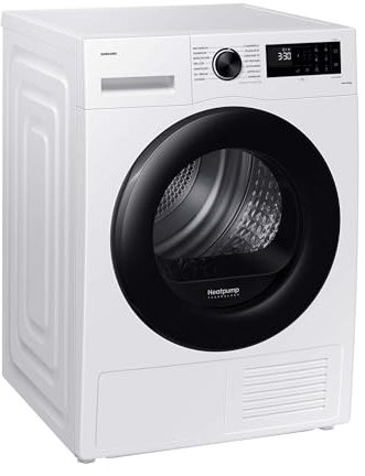 Samsung Wärmepumpentrockner, 9 kg, EEK: A++, Wäschetrockner mit WiFi-SmartThings-App, Hygiene-Programm, Air Refresh, Knitterschutz, Weiß/Schwarz, DV91CGC0A0AEEG