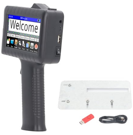 Fafeicy Impresora Portátil de Mano 1580P1 con Pantalla Táctil 4,3 Pulgadas, Secado Rápido, Ancho de Impresión 0,08-0,5 para Código Barras, QR y Etiquetas